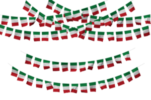 Italien Flagge Ammer Dekoration auf das Seil, jhandi, einstellen von klein Flagge Feier, 3d Rendern png