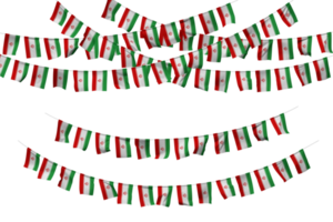 Iran Flag Bunting Decoration on The Rope, Jhandi, Set of Small Flag Celebration, 3D Rendering png