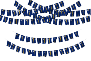 Nauru Flag Bunting Decoration on The Rope, Jhandi, Set of Small Flag Celebration, 3D Rendering png