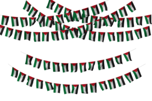 State of Palestine Flag Bunting Decoration on The Rope, Jhandi, Set of Small Flag Celebration, 3D Rendering png