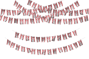 Turkish Republic of Northern Cyprus Flag Bunting Decoration on The Rope, Jhandi, Set of Small Flag Celebration, 3D Rendering png