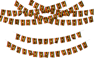 Uganda Flag Bunting Decoration on The Rope, Jhandi, Set of Small Flag Celebration, 3D Rendering png