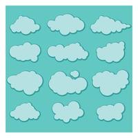 Set of cloud clouds vector image illustrations