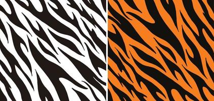 Pattern tiger and zebra vector image illustrations