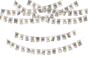 Cyprus Flag Bunting Decoration on The Rope, Jhandi, Set of Small Flag Celebration, 3D Rendering png