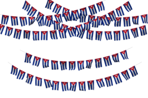 Cuba Flag Bunting Decoration on The Rope, Jhandi, Set of Small Flag Celebration, 3D Rendering png