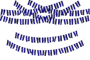 El Salvador Flag Bunting Decoration on The Rope, Jhandi, Set of Small Flag Celebration, 3D Rendering png