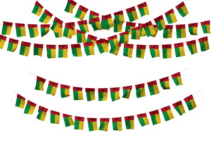 Guinea Bissau Flag Bunting Decoration on The Rope, Jhandi, Set of Small Flag Celebration, 3D Rendering png