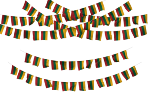 Lithuania Flag Bunting Decoration on The Rope, Jhandi, Set of Small Flag Celebration, 3D Rendering png