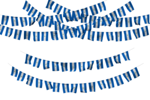 Nicaragua drapeau bruant décoration sur le corde, jhandi, ensemble de petit drapeau fête, 3d le rendu png