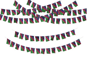 Namibia Flag Bunting Decoration on The Rope, Jhandi, Set of Small Flag Celebration, 3D Rendering png
