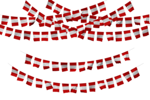 Peru Flag Bunting Decoration on The Rope, Jhandi, Set of Small Flag Celebration, 3D Rendering png