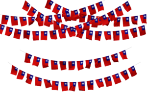 Taiwan vlag vlaggedoek decoratie Aan de touw, jhandi, reeks van klein vlag viering, 3d renderen png