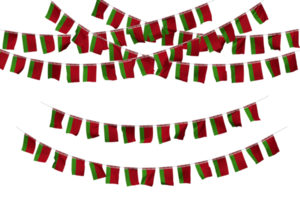 Belarus Flag Bunting Decoration on The Rope, Jhandi, Set of Small Flag Celebration, 3D Rendering png