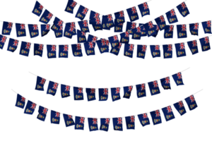 kaaiman eilanden vlag vlaggedoek decoratie Aan de touw, jhandi, reeks van klein vlag viering, 3d renderen png