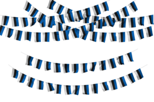 Estonia Flag Bunting Decoration on The Rope, Jhandi, Set of Small Flag Celebration, 3D Rendering png