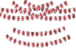 Georgia Flag Bunting Decoration on The Rope, Jhandi, Set of Small Flag Celebration, 3D Rendering png