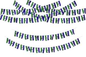Lesotho Flag Bunting Decoration on The Rope, Jhandi, Set of Small Flag Celebration, 3D Rendering png