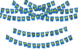 Palau vlag vlaggedoek decoratie Aan de touw, jhandi, reeks van klein vlag viering, 3d renderen png