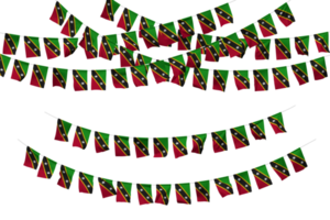 Saint Kitts and Nevis Flag Bunting Decoration on The Rope, Jhandi, Set of Small Flag Celebration, 3D Rendering png