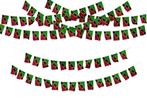 Saint Kitts and Nevis Flag Bunting Decoration on The Rope, Jhandi, Set of Small Flag Celebration, 3D Rendering png