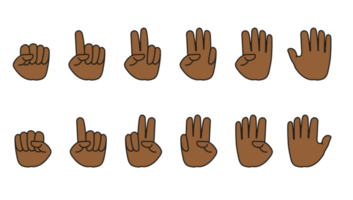 illustration of hand count finger one to ten with left hand and right hand png