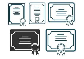 certificado letra icono vector valores ilustraciones