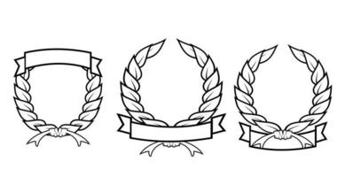 Laurel leaves wreath eps vector stock illustrations