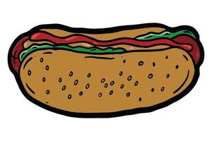 set of food cheese burger hotdog sandwich pizza vector illustrations