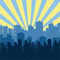 Retro building silhouette vector image illustrations