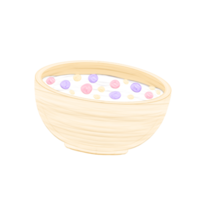 Cute cereal bowl breakfast stationary sticker oil painting png