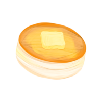 schattig pannenkoek ontbijt stationair sticker olie schilderij png