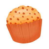 Cute muffin breakfast stationary sticker oil painting png