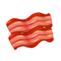 Cute bacon breakfast stationary sticker oil painting png