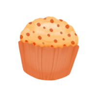 Cute muffin breakfast stationary sticker oil painting png