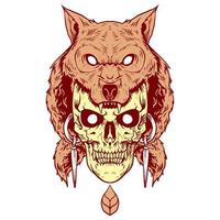 Skull head vector image illustrations