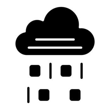 icono de vector de codificación de nube