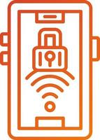 Signal Wifi 4 Bar Lock Icon Style vector