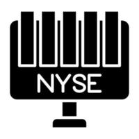 bolsa de Nueva York icono estilo vector