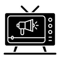 televisión comercial vector icono