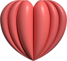 3D heart isolated on transparant background. png