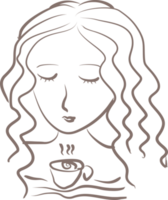 Coffee cup element women png