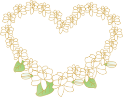 Jasmine flower heart shape PNG