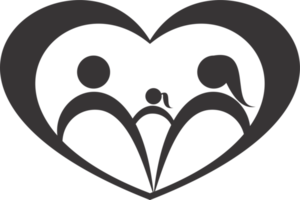 Love heart family icon PNG