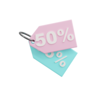 3d render Sale tag on pastel background.discount sale, promotion in social media. png
