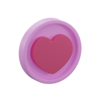3D rendering Pink heart icon . png