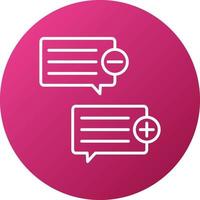 Plus And Minus Comments Icon Style vector