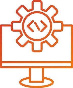 estilo de icono de configuración de código vector