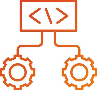 estilo de icono de configuración de código vector