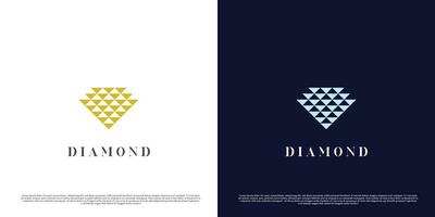 Creative diamond logo design illustration. Geometric shape monogram diamond idea. Diamond icon from triangle shape collection. Simple flat creative luxury diamond jewelery elegant fashion design. vector